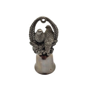 Vintage 1998 Love Birds Christmas bell Ornament Metal 1990s